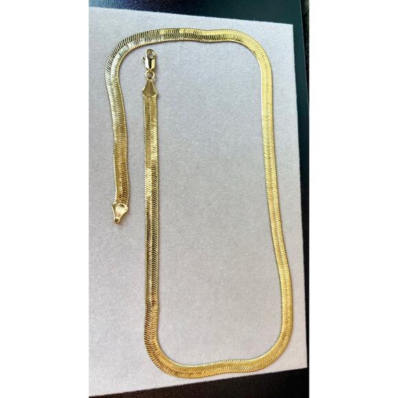 NEW 22.5" Long, 8mm Thick, 14k Filled Gold Herringbone - Picture 6 of 7